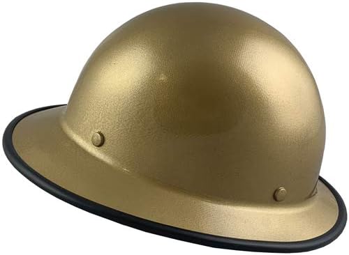 Texas America Safety Company SkullGuard Full Brim Hard Hat with Ratchet Suspension and Protective Edging - Gold