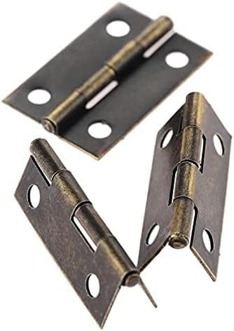 10Pcs Antique Bronze Gold Furniture Cabinet Drawer Door Butt Hinge Decorative for Jewelry Box with Screws 24 * 16mm Hinges (Color : Bronze)