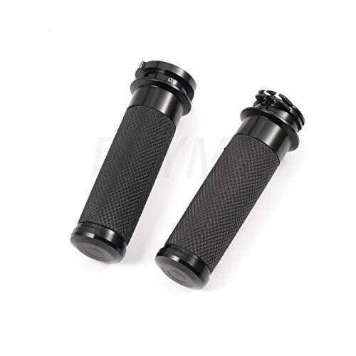 PBYMT 1\" Black Motorcycle Handgrips Handlebar Hand Grips Compatible for Harley Honda Yamaha Suzuki Kawasaki
