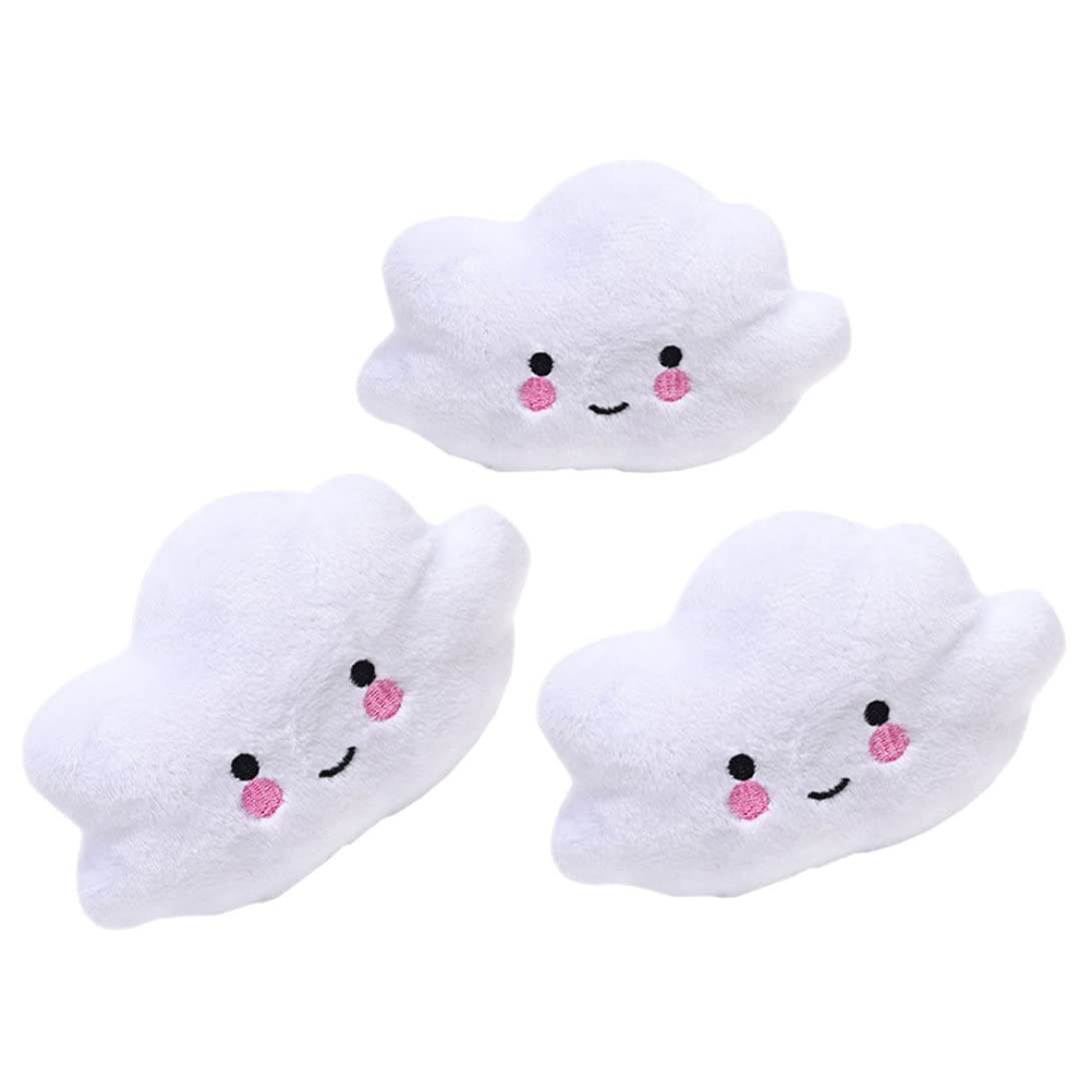 Yaoliucp Pet Squeaky Toys Cute White Cloud Shape Chew Toys Plush Toys for Small Dog Cat 3PCS Cloud Shape Dog Toys
