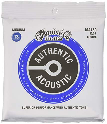 Image of Martin Authentic Acoustic Guitar Strings, Superior Performance Medium 13-56, 80 /20 Bronze (Pack of 2)