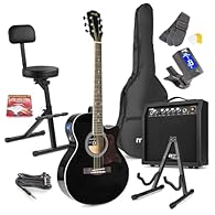 All-in-one beginner kit – enjoy crystal-clear amplified sound from the powerful 40-watt guitar amp, or unplug for warm acoustic tones. Perfect for flexible play at home, lessons or live performances. Optimal player comfort – includes a foldable music...