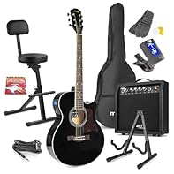 All-in-one beginner kit – enjoy crystal-clear amplified sound from the powerful 40-watt guitar amp, or unplug for warm acoustic tones. Perfect for flexible play at home, lessons or live performances. Optimal player comfort – includes a foldable music...