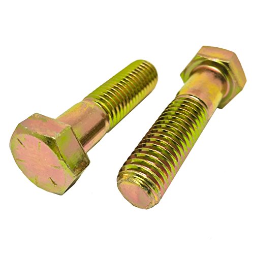 Ecom Fasteners 5/16 inch x 1-3/4 inch Hex Cap Screw Grade 8 Zinc Yellow Plated Steel (Quantity: 100 pcs) 5/16-18 x 1 3/4 Hex Bolt/Coarse Thread/Partially Threaded 0.875 inches of Thread