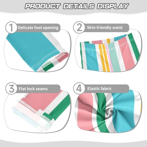 Heerful Colors Interesting Stripes Shorts for Toddler Girls Cotton Cartwheel Shorts Rash Guard for Beach3