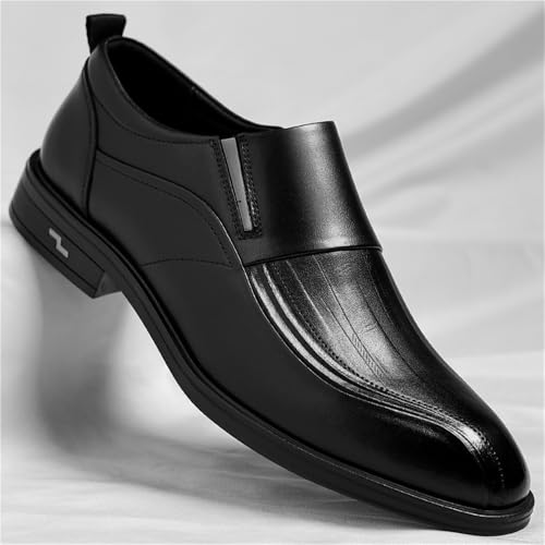 Men's Slip-On Breathable Leather Loafers Spring Business Casual Dress Shoes British Style Comfortable Flat Formal Oxfords4
