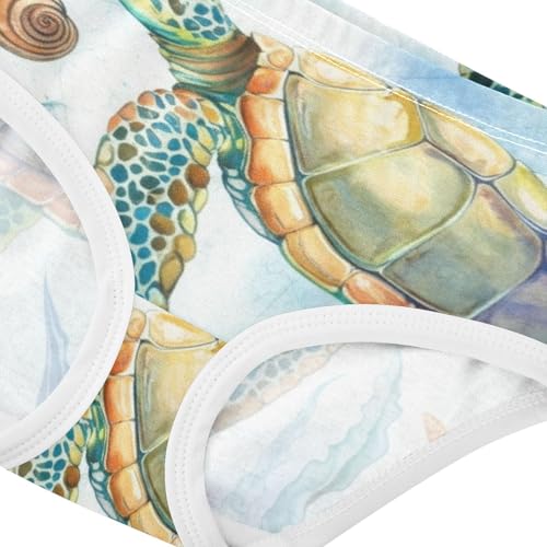 Cotton Toddler Underwear Floral Watercolor Sea Turtle Little Girl Panties Aesthetic Undies Kids Briefs 2t4