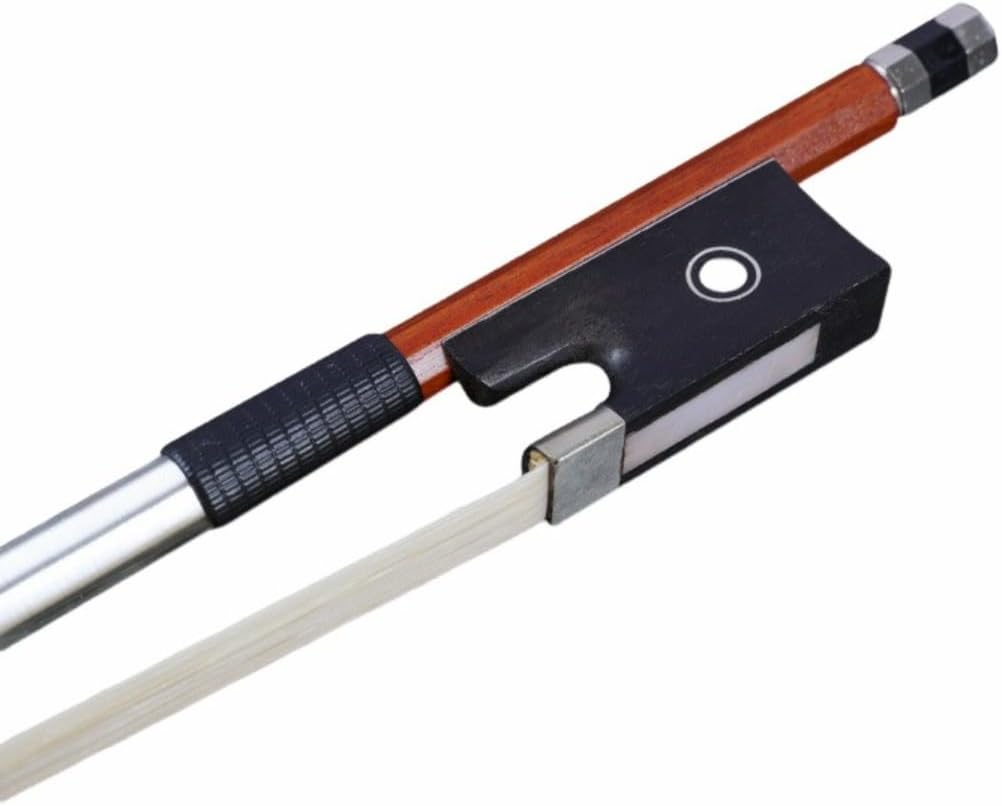 AMZZ Superior 4/4 Violin Bow – Handmade Brazilwood, Well-Balanced with Ebony Frog & White Horsehair for Intermediate & Advanced Players