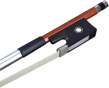 AMZZ Superior Brazilwood 4/4 Violin Bow Handmade with Ebony Frog, White Horsehair, Well Balanced for Intermediate & Advanced Players