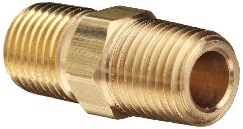 Dixon Valve & Coupling BCN25 Brass Fitting, Hex Nipple, 1/4" NPT Male