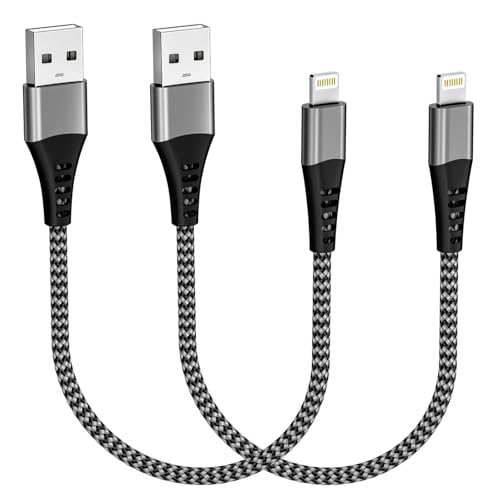 Câble iPhone [0.3M/Lot de 2], Cable Chargeur iPhone Certifié MFi, Nylon Câble Lightning pour Apple iPhone 14 13 12 11 Pro Max XS XR 8 7 6 iPad