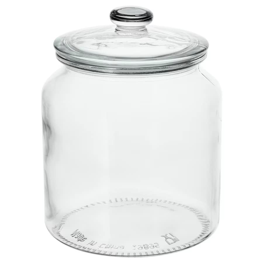 IKEA Vardagen Clear Glass Storage Jar, 1.9L, Minimalist Style, 15cm x 15cm x 16cm