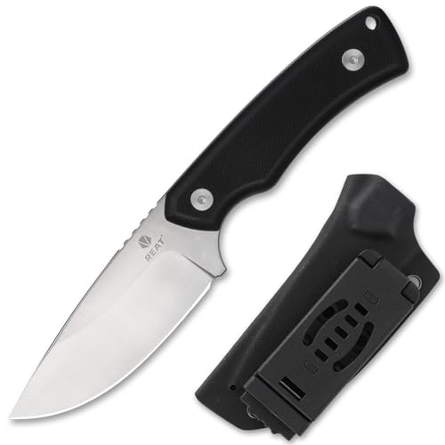 REAT Fixed Blade Knife with Kydex Sheath, 3.25' D2 Steel Blade with Full Tang Design,Ergonomic G10...