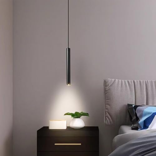 Lámpara Colgante Cilíndrica LED Moderna Ajustable con Luz Neutra para Comedor