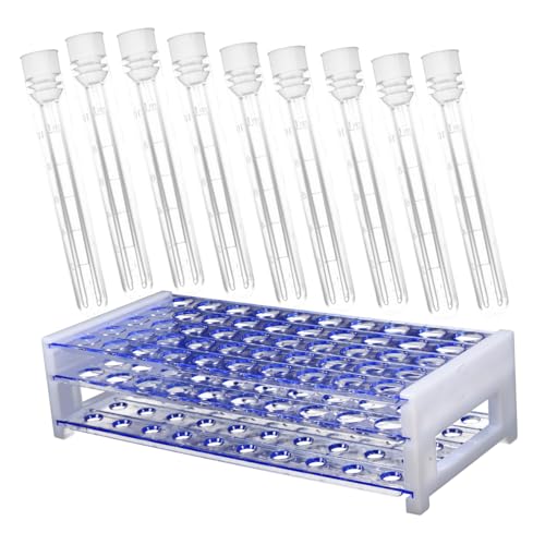 NAMOARLY 100ml Centrifuge Tubes Plastic Stoppers 1 Set of Lab Test Tubes Rack for Liquid Storage Random