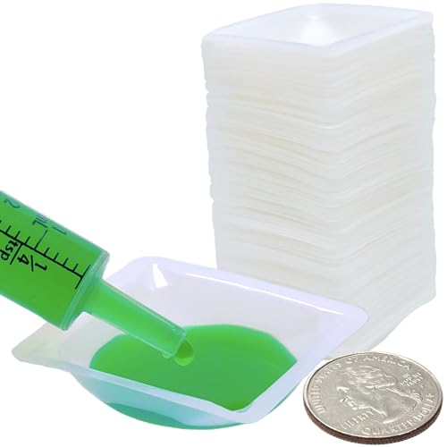 Pure Ponta WB7 Weigh Boats Small - 125 Pack 7Ml Plastic Disposable Trays For Scale, Square Weighing Dishes For Powder Weight, Crafts, Food Samples - Mini Pour Boat Tray, Anti-Static Lab Dish Container cover