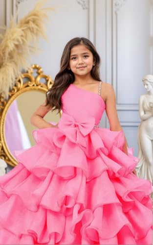 LTW Organza Pageant Dresses for Girls One Shoulder Princess Ball Gown for Sweet 16 Quinceanera2
