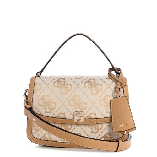 Sac Guess Audrey Logo Convertible Beige | Maroquinerie de luxe au fini monogramme