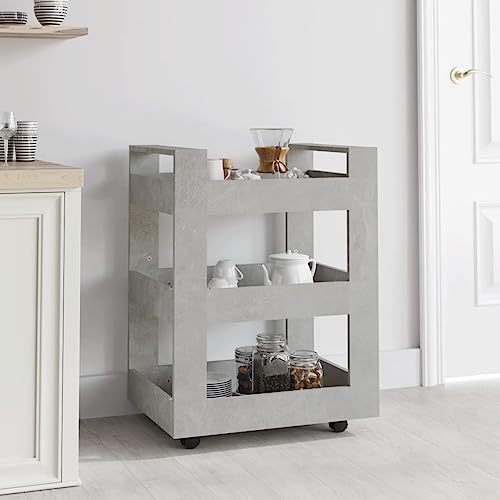 Genérico Carrito de Cocina Madera contrachapada Gris hormigón 60x45x80cm,Mobiliario,Carros e Islas,Carros de Cocina y comedor-816820