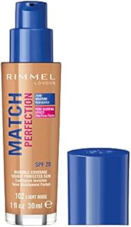 Rimmel London Match Perfection Foundation, SPF 20, 082 Fair Beige, 30 ml