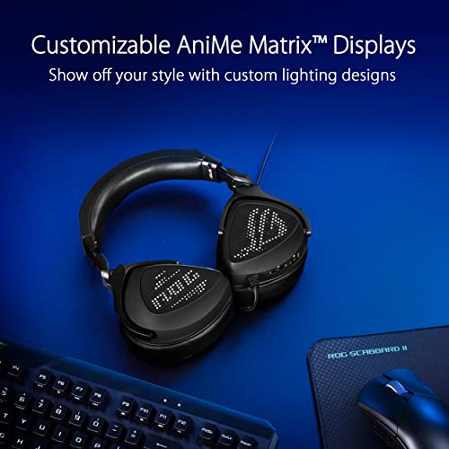 Image of ASUS ROG Delta S Animate Gaming Headset | Customizable AniMe Matrix LED Display, AI Noise-Canceling Mic, Hi-Res ESS 9281 Quad DAC, Lightweight, USB-C, For PC, Mac, PS5, Switch and Mobile Devices,Black