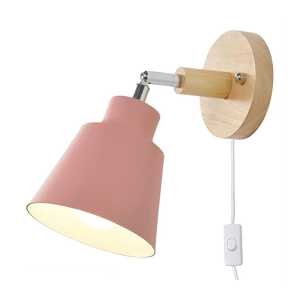 XANAYXWJ Lampada da Parete Minimalista nordica - Applique in Legno e Metallo, Perfetta per la Camera da Letto, la Lettura sul Comodino, Il Soggiorno, Il corridoio, l'illuminazione dell'hotel