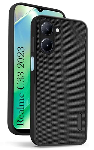 Image of Jkobi Back Cover Case for Realme C33 (Textured Grip Design | Camera Protection | Slim and Light Weight | Soft Touch and Feel | Black)
