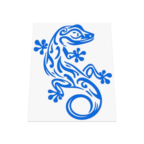 HastingsDesigner GECKO LIZARD S2 Tribal Tattoo Style Car Window Bumper Wall Laptop Vinyl Decal Sticker (Blue)
