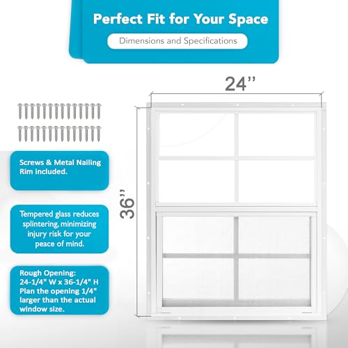 Ventanas de cobertizo 61x91 de aluminio blanco corredera vertical con vidrio 5