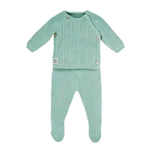 Minutus Jersey y Polaina bebé, Conjunto Novem, 100% Algodón (Mint, 1-3 meses) Cover