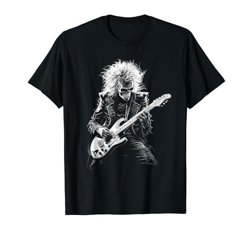 Rock and Roll Guitar Heavy Metal Head Metalhead Skeleton Men T-Shirt