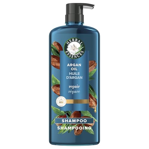 Herbal Essences Argan Oil Paraben Free Shampoo Hair Repair 20.2 fl oz with Certified Camellia Oil and Aloe Vera For All Hair Types Especially Damaged Hair