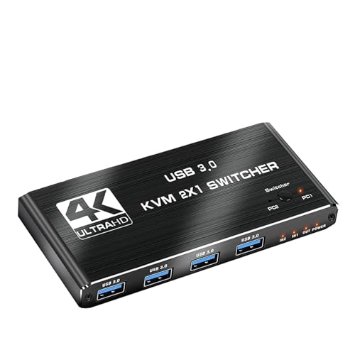 8K対応スプリッター 4Kスイッチ KVMスイッチ USB 2 in 1スイッチャー コンピューターモニター キーボードとマウス EDID/HDCP プリンター用(ZY-AK2)