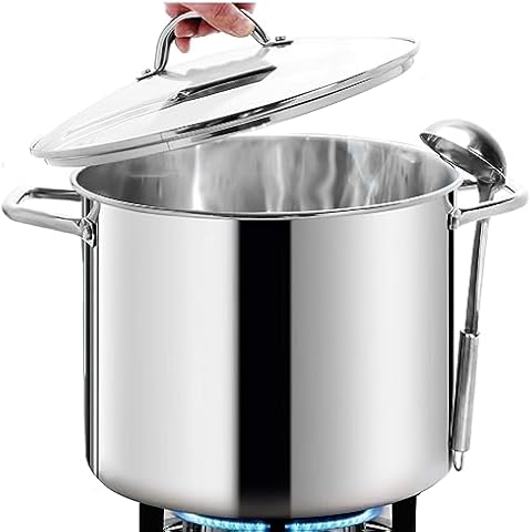 HOMICHEF Large Nickel Free Stainless Steel Stock Pot Cover