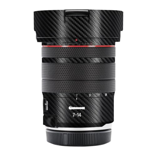 Mebont �J�����A�N�Z�T���[ Canon RF7-14mm F2.8-3.5L FISHEYE STM�Ή� �����Y�ɓK������ی쑕���X�e�b�J�[�ŁA�ώC�����A�ϖ��Ր�������������Y�X�L���ی�t�B�����A����(Carbon Fiber Black)