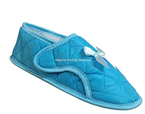 Benefit Wear Women's Edema Bootie Slipper for Swollen Feet | Lightweight Slippers with Hook & Loop Closure, Foam Cushioning Anti-Skid Rubber Sole