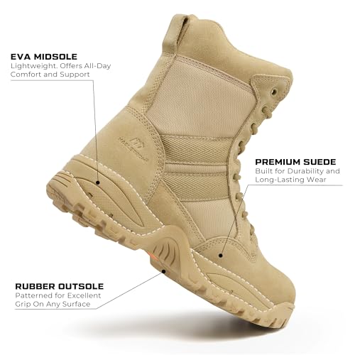 maelstrom men39s tactical work boots with side zipper  lightweight leather military style comfortable durable and breathable for outdoors