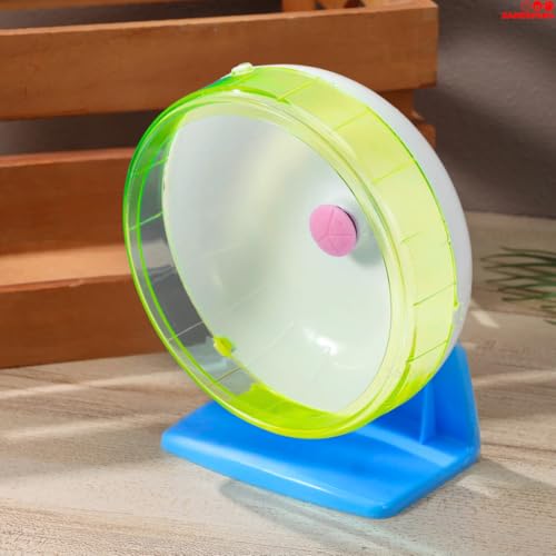 Image of SANSEFERO 6 inch Hamster Silent Spinner /Jogging Cum Exercise Wheel with Adjustable Stand for Hamster /Dwarf /Gerbil /Mice /Mouse (Random Colour)