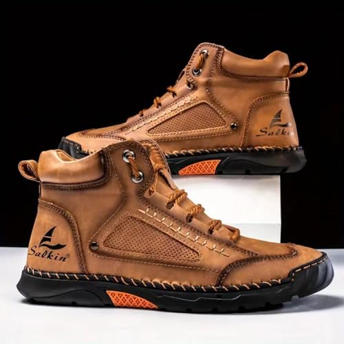 Sawbehind Mens Wide Shoes, Handmade Leather Boots, Outdoor Leather Boots, Waterproof, Arch Support, Spacious Toe Box3