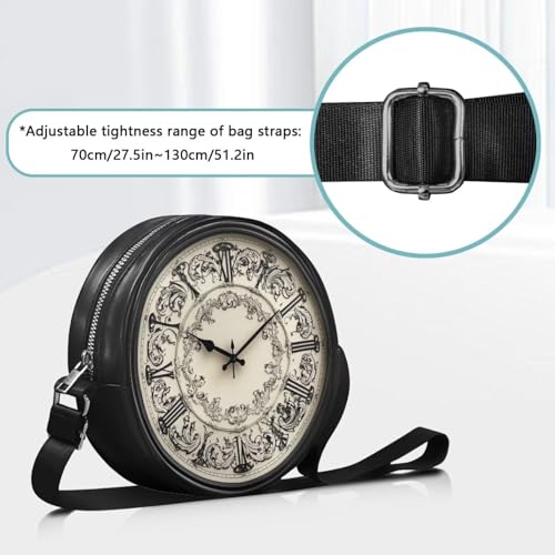 Women Round Shape Crossbody Bag Pu Leather Round Purses Circle Cross Body Shoulder Bag for Party 6