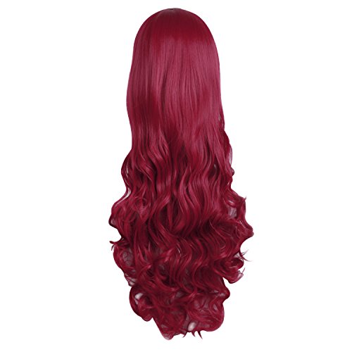 Image of MapofBeauty 32 inch 80cm Long Hair Spiral Curly Cosplay Costume Wig (Dark Red)