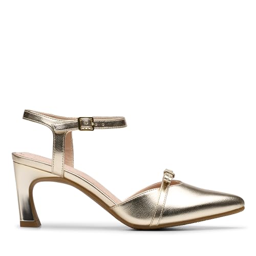 Clarks Tammitha Bar para mujer, dorado (Gold Metallic Synthetic), 9.5 Wide