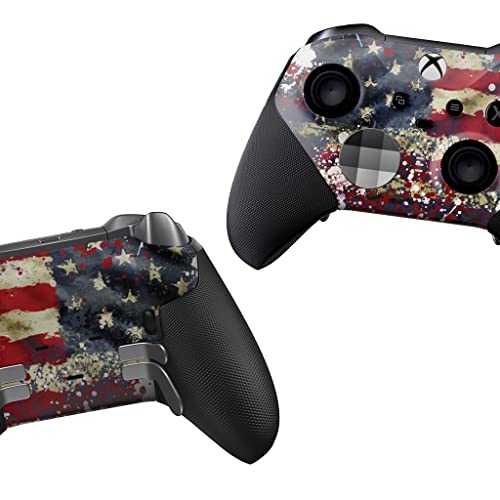 DreamController Tatterred Flag X-box Elite Controller Series 2 Limited Edition Custom Elite Series 2 Controller for X-box One/Series X/S. with Advanced Hydro-Dip Paint Technology(Not Just a Skin)