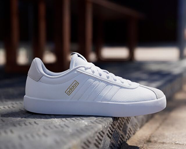 Image of adidas Women's VL Court 3.0 Shoes, Cloud White Cloud White Grey One, 5.5 US