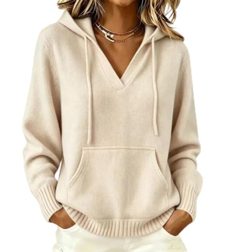 Warm Sweaters for Women Womens V Neck Hooded Sweaters Wool Cashmere Sweater