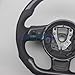 Replacement D Shape Leather Real Carbon Fiber Steering Wheel Compatible With Audi TT MK2 2006-2014 TTS R8 (With Paddles With Buttons)