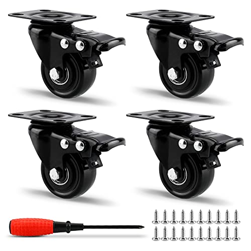 innislink Ruedas para muebles 50 mm, 4 ruedas giratorias con freno, transporte carga de 300 kg Cover