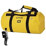 Lamore 防水 ダッフルバッグ 耐水 ボストンバッグ スポーツバッグ 旅行バッグ ジムバッグ 3way 大容量 ドラムバック リュック ポストン 旅行 duffel [A354] (4) イエロー, 60L)