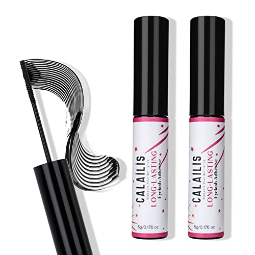 Image of CALAILIS Lash Glue, Cluster Lash Glue, Lash Extension Glue, Super Strong Hold 48 Hours Long Lasting Eyelash Glue for Lash Cluster, Waterproof, Non-Irritating, Fast Drying Lash Glue, 2Pack