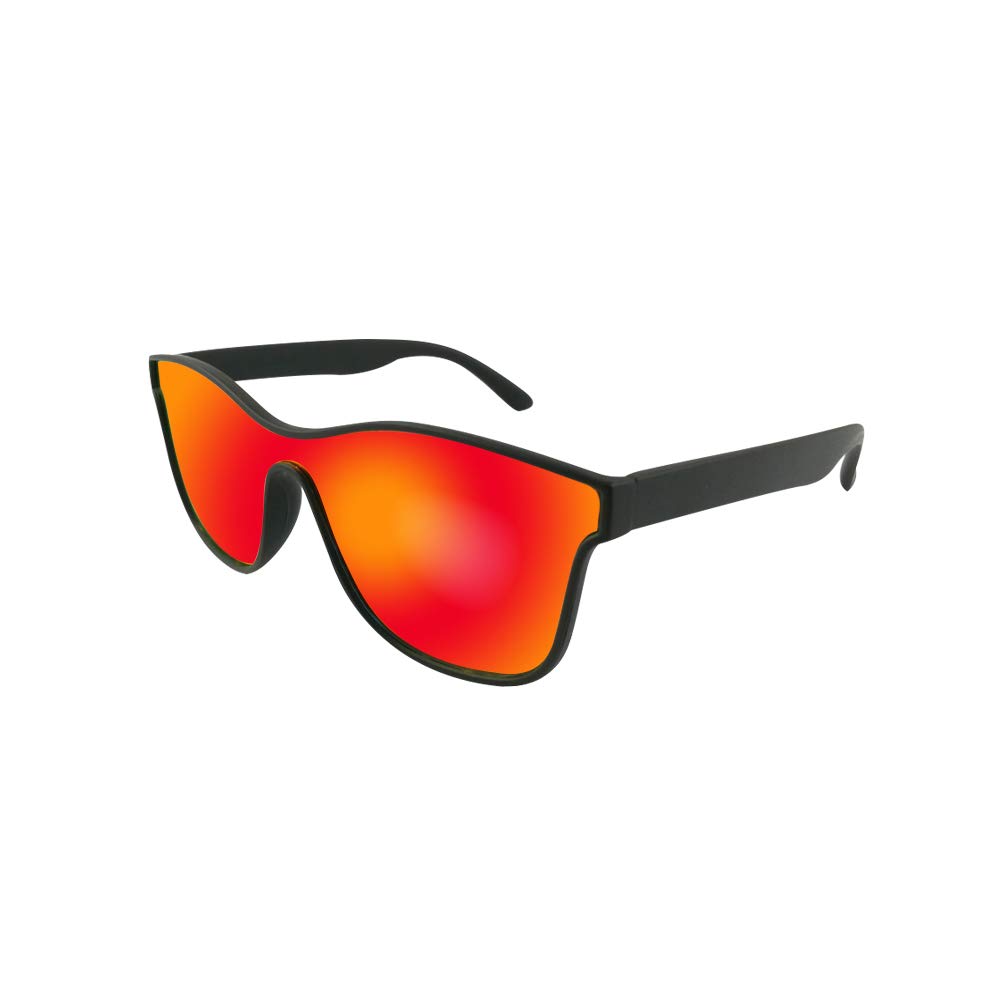 Asvp Shop Men's Matt Black / Red Mirror Asvp Shop® Wo Classic Mirror Sunglasses Vintage Retro (Matt Black/Red Mirror)
